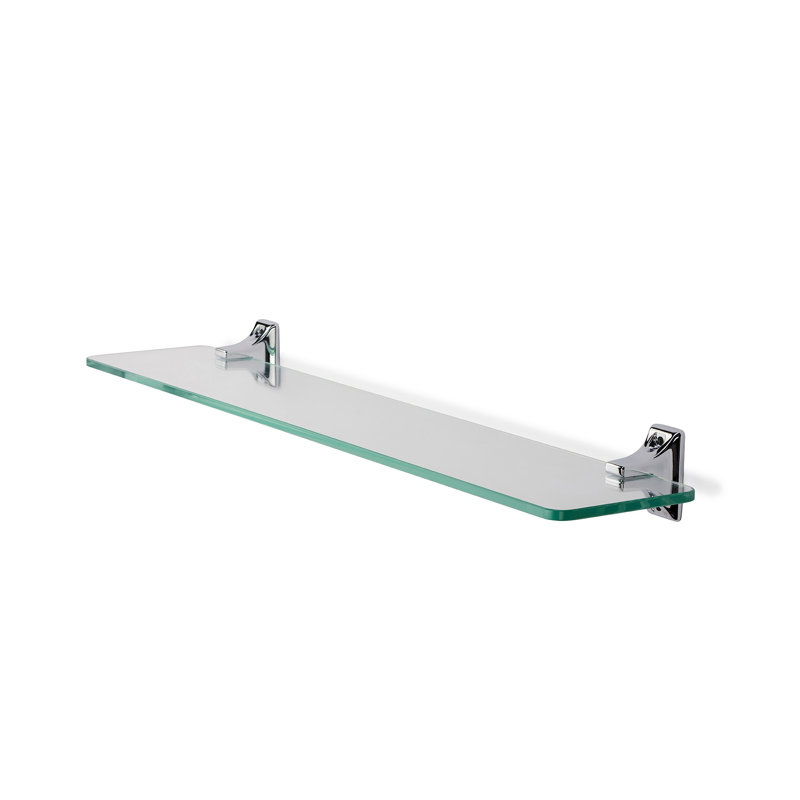 Sutton Wall Mounted Glass Shelf with Chrome Brackets 50cm