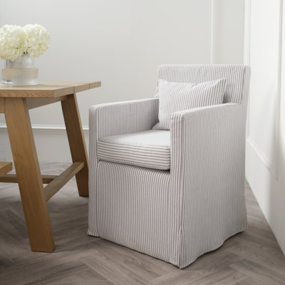 Chama Grey Thin Stripe Dining Chair