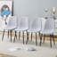 Chaises de salle à manger rembourrées de style moderne du milieu du siècle avec pieds en métal robustes (ensemble de 4)-1325346543-1325346514-1335097558