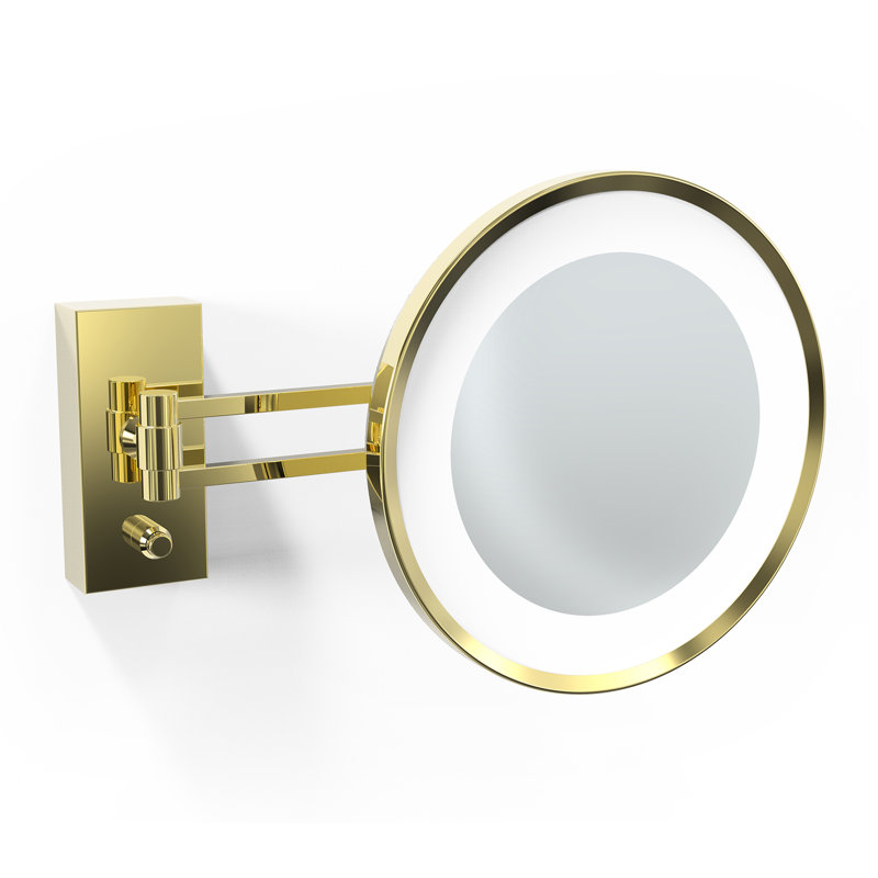 Gold Round LED Wall Mount Magnifying Mirror