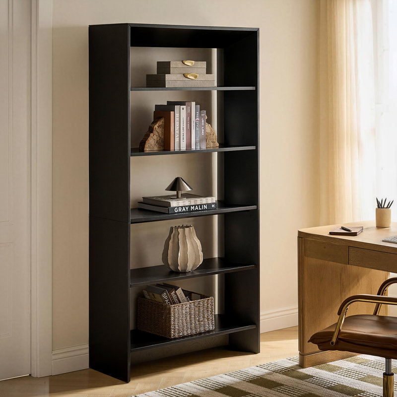 Bibliothèque Cooney Modern H 76 "à 5 tablettes, Noir