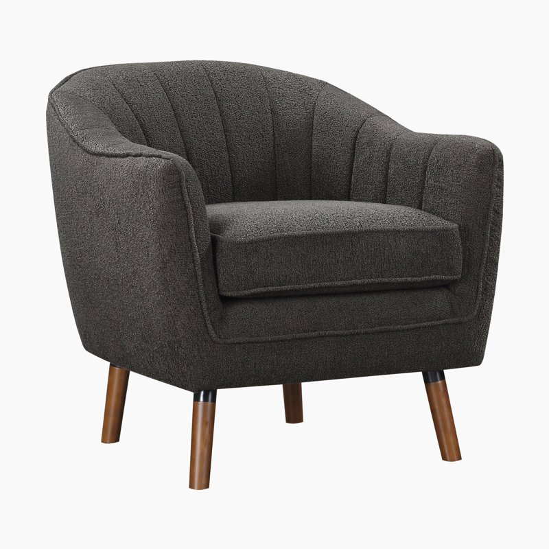 Fauteuil d'appoint de style Mid-Century moderne de 30 po avec revêtement en tissu texturé Jakyan, Jakyan