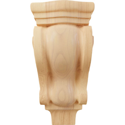 3"W x 1 3/4"D x 6"H Extra Small Traditional Pilaster Wood Corbel, Red Oak (4-Pack)