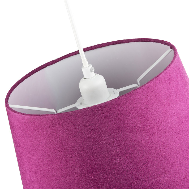 20cm H Velvet Drum Lamp Shade ( No Direct Attachment Method ), Pink