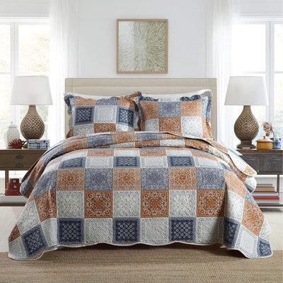 3-Piece Queen Quilt Sets With Shams Oversized Bedding Bedspread Reversible Coverlet Set, Queen Size