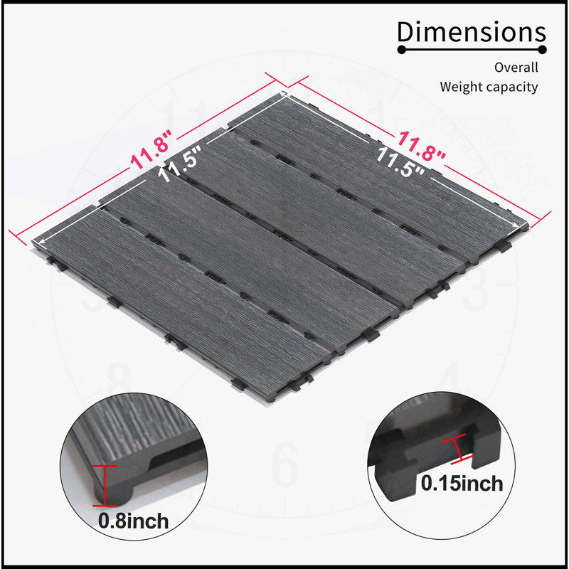 Carreaux de terrasse durables et emboîtables pour l'extérieur et l'intérieur, résistants aux intempéries et élégants.