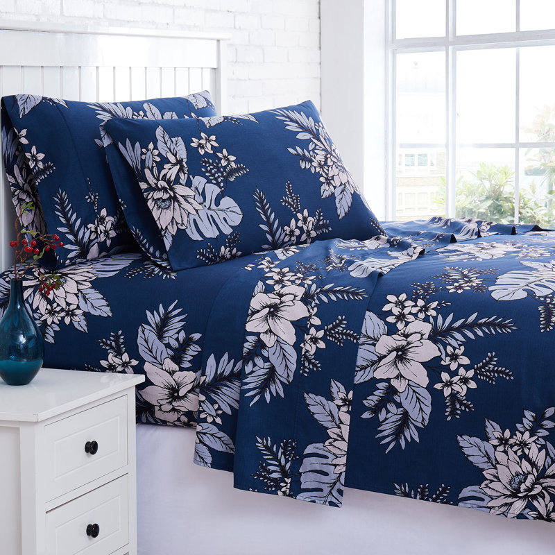 Flora 300 Thread Count Floral 100% Cotton Sheet Set by Southshore Fine Linens, California King