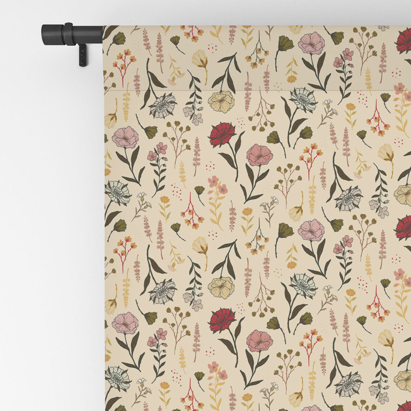 Avenie Cottage Garden Iv 1pc Blackout Window Curtain Panel, 50" W x 84" L