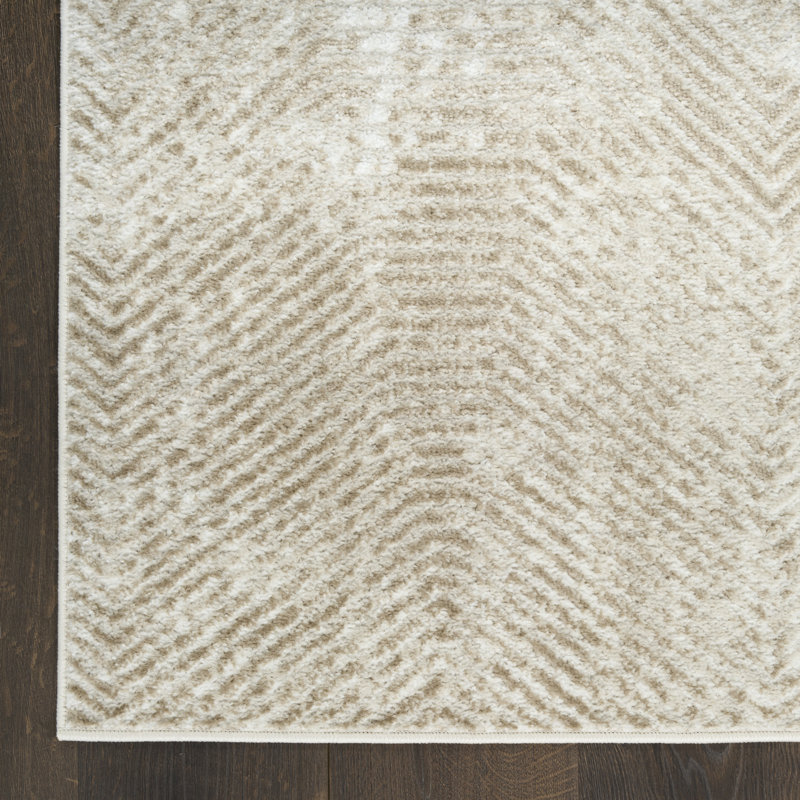 Tapis taupe moderne ivoire 2 pi x 4 pi Lafever, Tapis de couloir 2 pi x 4 pi
