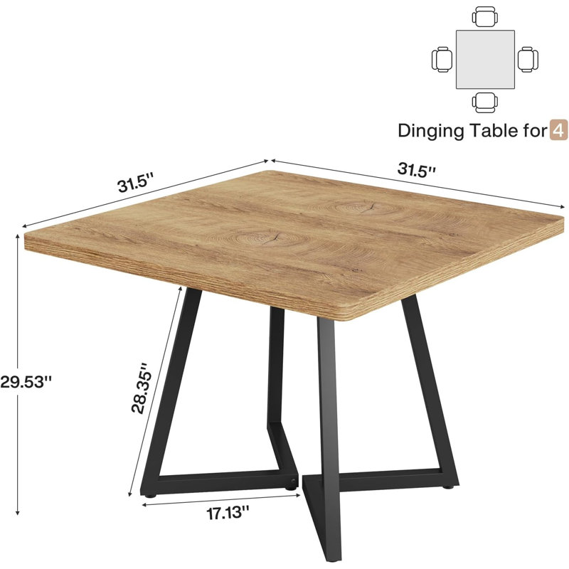 Table carrée polyvalente en bois pour la salle à manger, le bureau personnel et les petites réunions | Idée de cadeau