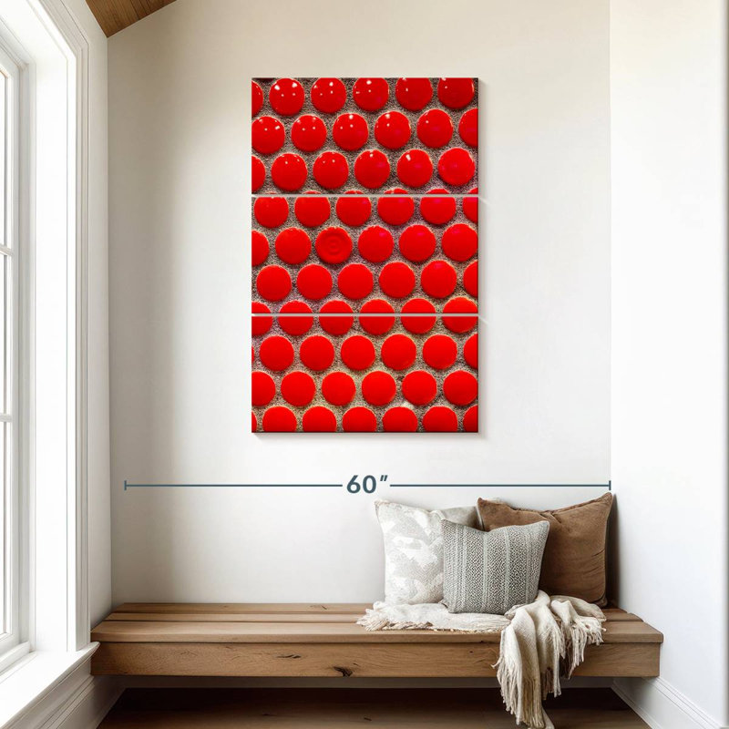 Avery Red Circle Tiles, 45" H x 28" W