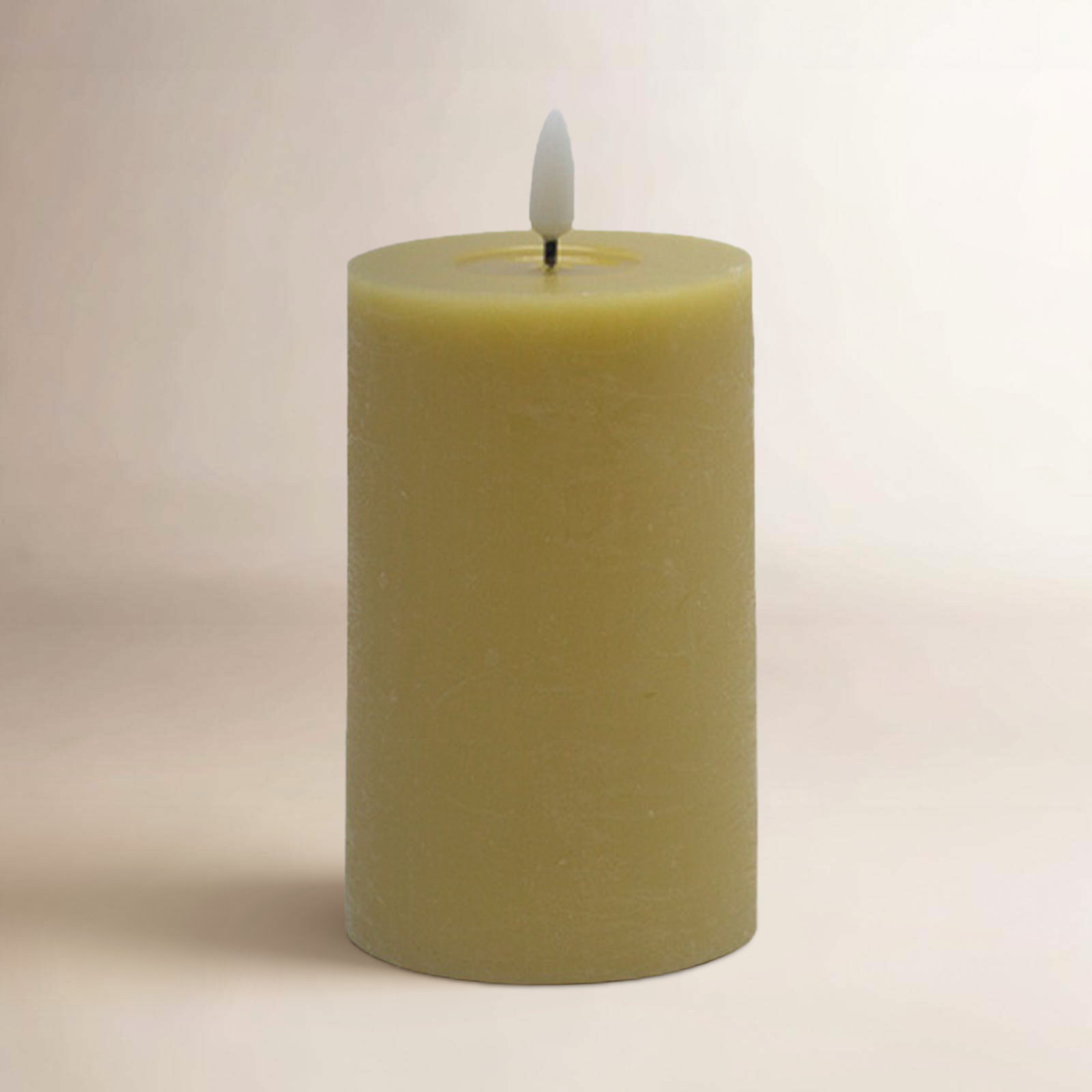 Small Flameless Pillar Candle, Yellow