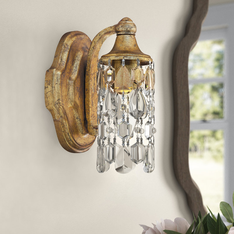 Betta Steel Armed Sconce, Antique Gold