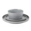 Ensemble de vaisselle 12 pièces en grès Gibson Home Dempsey Road - Service pour 4 personnes, assiettes et bols ronds gris, ensemble de vaisselle moderne en relief durable-117660767