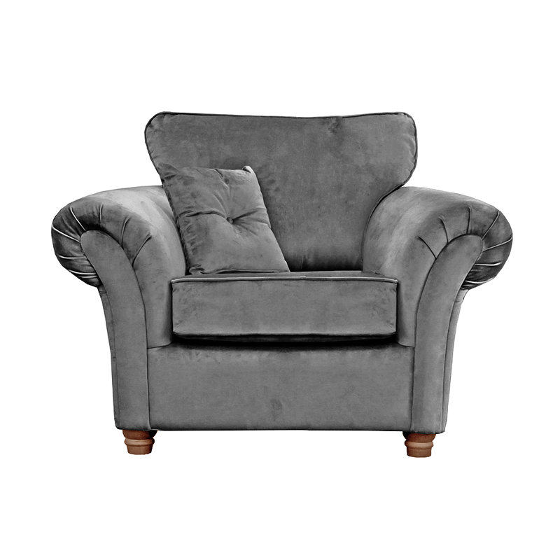 Lila Velvet Accent Chair, Grey