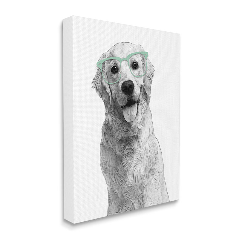 «Golden Retriever Dog» par Annalisa Latella - impression graphique, H 20 po x l 16 po x P 1,5 po, Toile tendue