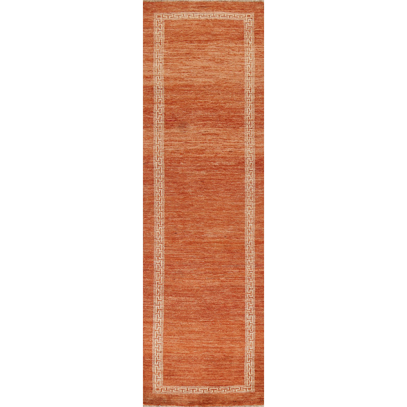 Tapis orange Gabbeh 3 x 9