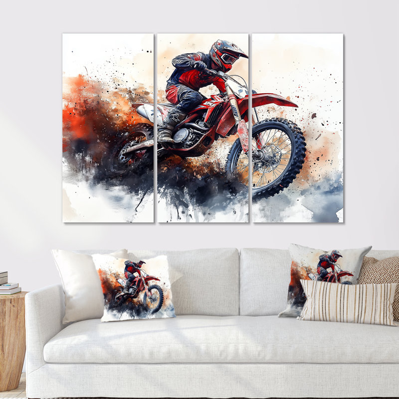 Ensemble de salon Red Moto X Mayhem, Toile tendue, H 32 po x l 48 po x P 1 po