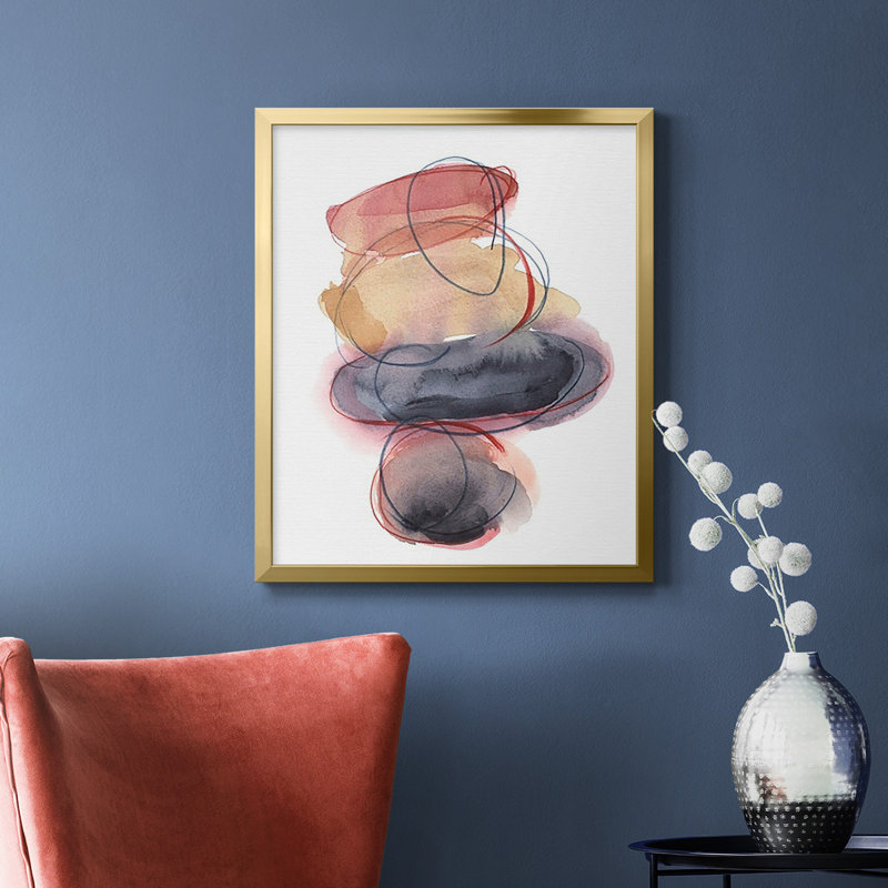 «Balancing Act I», toile encadrée de qualité supérieure - prête à être accrochée, Or, H 20 po x l 16 po