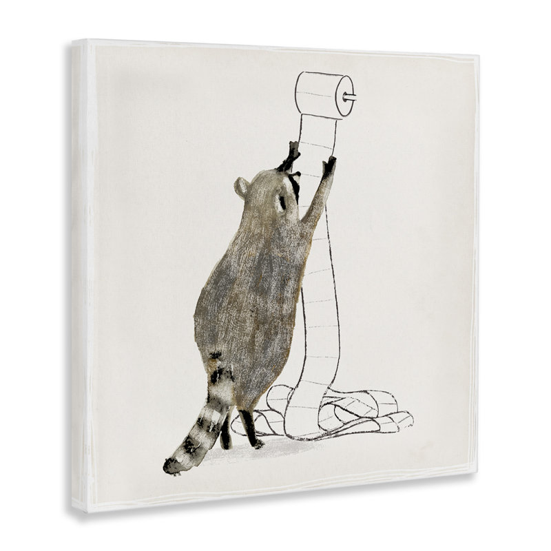 Ramasseur de papier hygiénique raton laveur, H 30 po x l 30 po