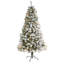 Sapin de Noël floqué avec lumières DEL-1796319352