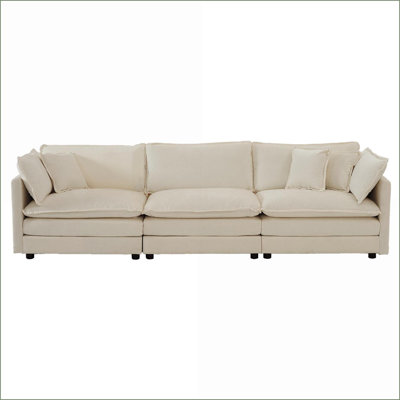 Canapé modulaire 2 pièces 1 + 3 places pour le salon | Beige | Chenille