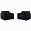 Modern Chenille Accent Chairs, Comfy Oversized Reading Armchairs, Set Of 2 For Living Room