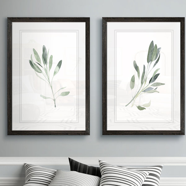 Set de 2 cuadros decorativos con impresión - Simple Sage