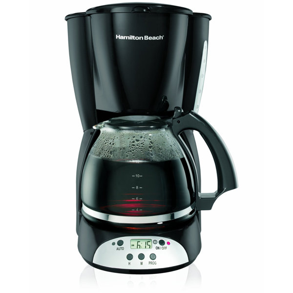 Cafetera programable Hamilton Beach® de 12 tazas con jarra de vidrio