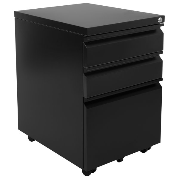 Archivero vertical móvil Mount-It! con tres cajones | Almacenamiento rodante debajo del escritorio