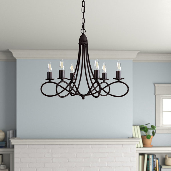Candelabro estilo vela de acero regulable de 6 luces Macarthur