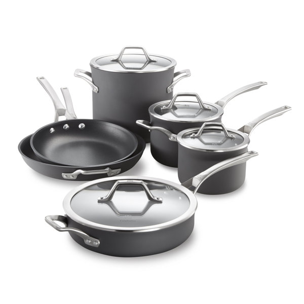 Set de utensilios de cocina de 10 piezas Calphalon Signature, anodizado duro y antiadherente
