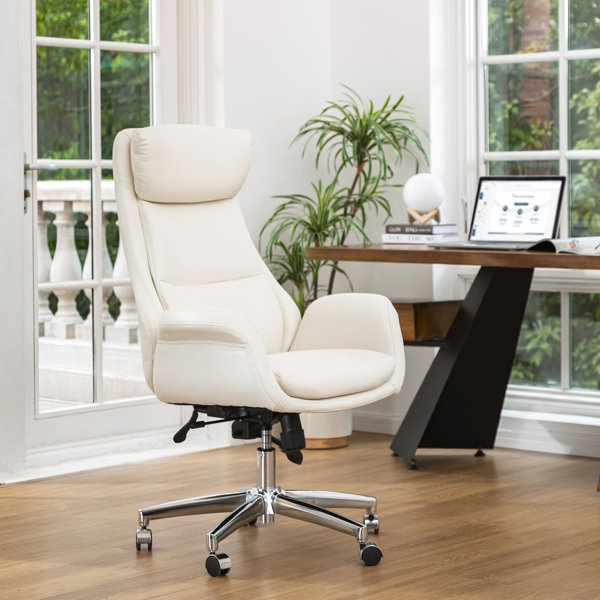Silla ejecutiva o de oficina giratoria Corjan Mid-Century Modern con elevación de gas y reposacabezas