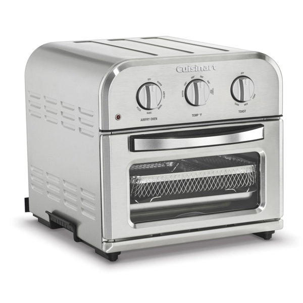 Freidora de aire y horno tostador compacto Cuisinart, motor de 1800 vatios con funciones 6 en 1 y amplio rango de temperatura