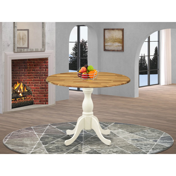 Mesa de comedor redonda extensible de madera maciza Dublín