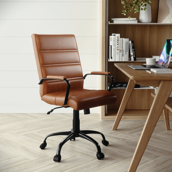 Silla de oficina giratoria Whitney, tapizada, ergonómica, respaldo medio