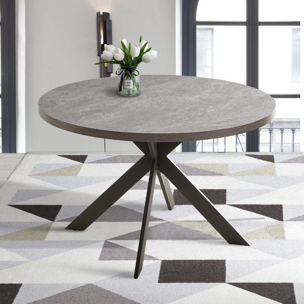 Garrell 46" Mesa redonda de madera manufacturada para 4 personas