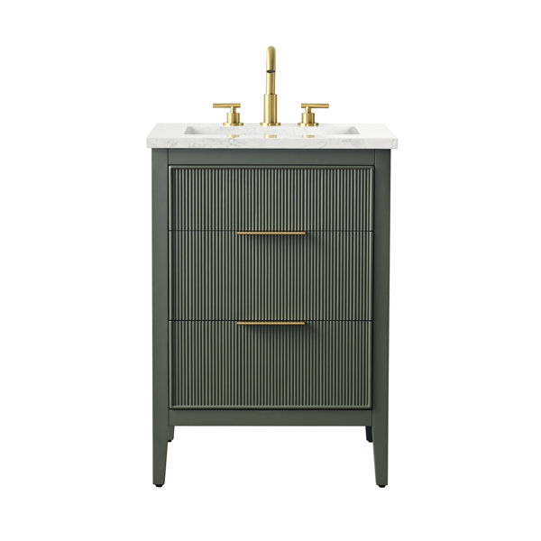 Bilroy 24'' Vanitorio Individual para Baño con Cubierta de Piedra Ingenieril