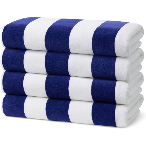 Toallas de playa Winnetka Velour Stripe Cabana | Algodón 100% extragrande 32"x62"