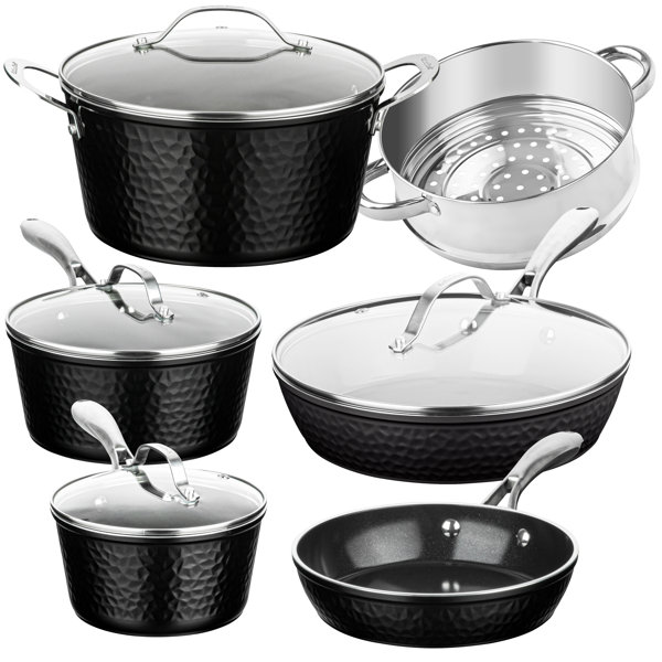 Juego de utensilios de cocina de cerámica antiadherente martillado Gotham Steel de 10 piezas