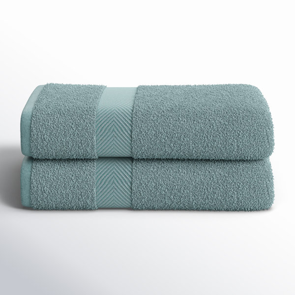 Juego de 2 toallas de baño Hamachi 100% algodón de torsión cero absorbente