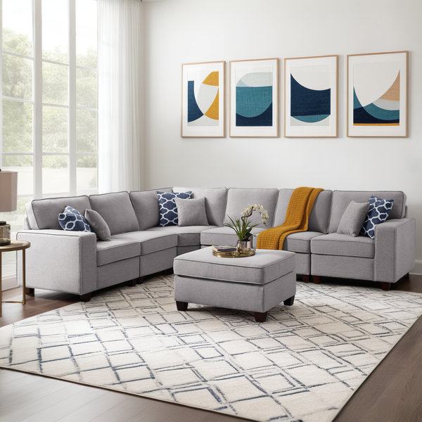 Sillón Seccional en L Forbestown Tapizado Reversible