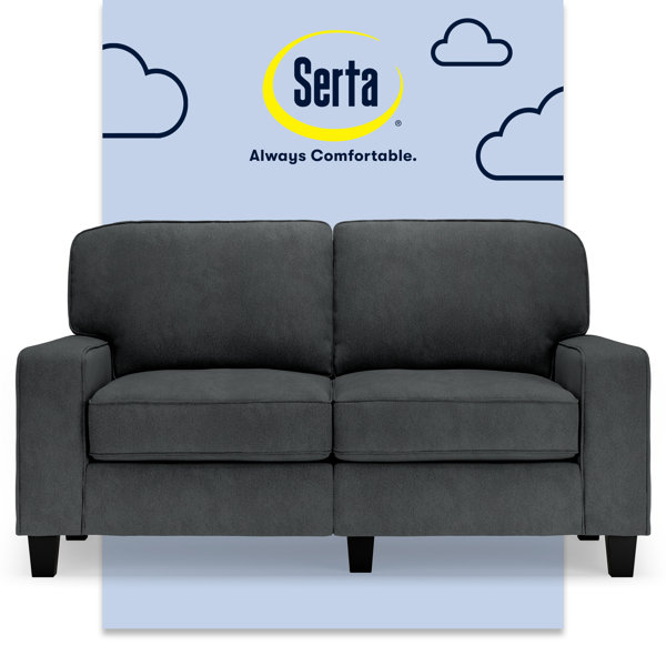 Sofá Serta Palisades 61" de brazo recto, tela fácil de cuidar, respaldo suave tipo cojín, asientos con resortes de bolsillo