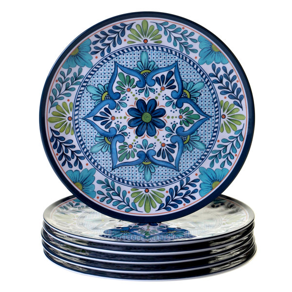 Plato para cena de melamina pesada Talavera de 11 pulgadas