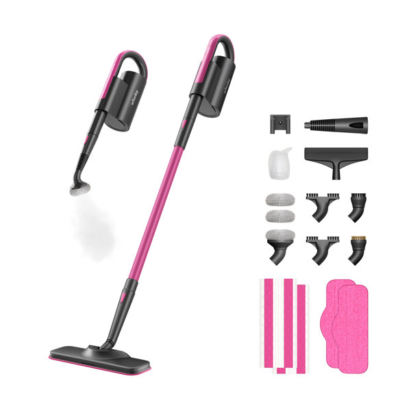 Schenley 18 en 1 Mopa a Vapor con Vaporizador Manual Desmontable para Pisos Duros, Paredes, Lechadas, Azulejos, incluye Accesorios Multiusos, Paños de Microfibra Lavables y Paños Desechables