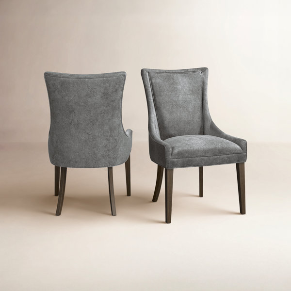 Sillas de comedor tapizadas ultra con diseño de respaldo alto y patas de madera maciza