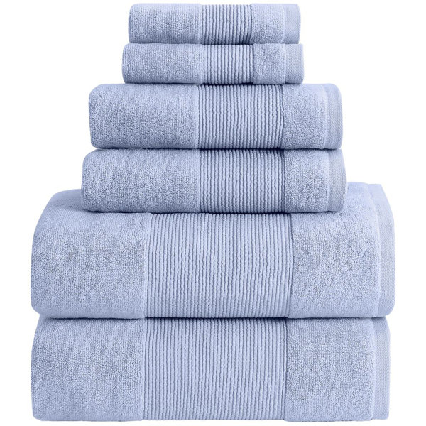 Modern Threads - Juego de Toallas Air Cloud de 6 Piezas 100% Algodón Zero-Twist - Toallas de Baño, Toallas de Mano y Paños - Super Absorbentes y Secado Rápido - 500 GSM - Suaves y Esponjosas