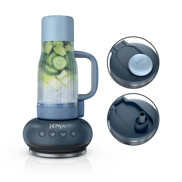 Licuadora Ninja BlendBoss con vaso portátil de 26 oz, tapa a prueba de derrames, pico para beber y popote desmontable