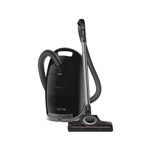 Aspiradora de canister con bolsa Miele Guard M1 Cat & Dog para dueños de mascotas con filtro Active AirClean reductor de olores, cabezal TurboTeQ y cabezal universal AllTeQ, en negro obsidiana/gris espacial