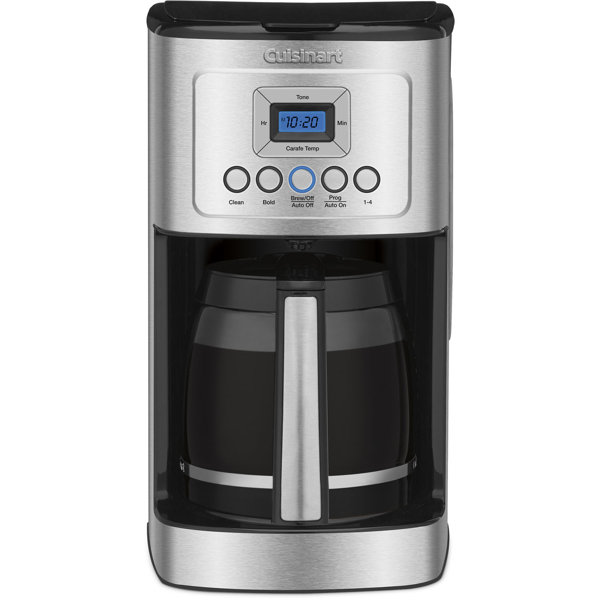 Cafetera programable Cuisinart de 14 tazas con jarra de vidrio, totalmente automática con control de intensidad y ajuste para 1-4 tazas